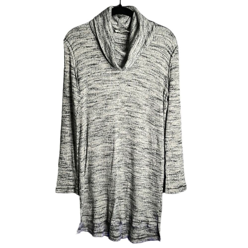 ASTR The Label Gray Long Sleeve Cowl Neck Ribbed Sweater Size Large